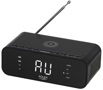 Radio Cu Incarcare Wireless si Ceas Negru Adler