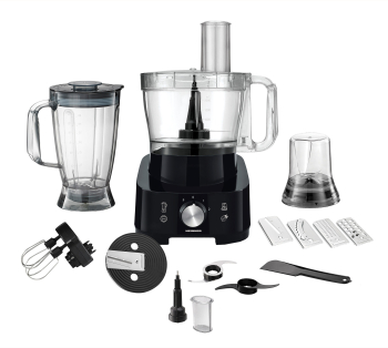 Robot de bucatarie Heinner Cookery Chef HFP-1000BK 1000W blender si rasnita incluse capacitate bol 3.5L capacitate blender 1.8L 2 vitez 