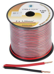 Rola Cablu Cupru 2x1.5mm 100m Negru-Rosu 