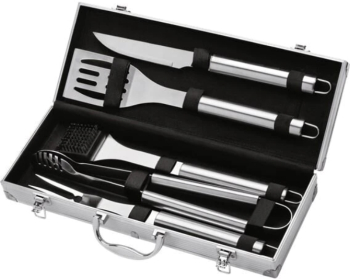 Set De Ustensile Pentru Gratar Klausstech 5 Piese Spatula Furculita Cleste Cutit Perie Pentru Gratar Otel Inoxidabil Usor De Folosit 
