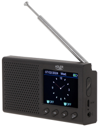titlu Radio Portabil Bluetooth Cu Ceas Adler AD 1198 