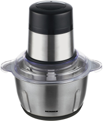 Tocator de legume Heinner Cytheria 300 HMC-D300SS 300W capacitate 2L 2 cutite din inox 2 viteze bol din inox Argintiu 
