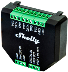 Adaptor senzor suplimentar Shelly Plus Add-on pentru sistem inteligent. 