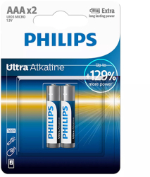 Baterii Alcaline Philips LR03 AAA 2 buc - Putere Ridicata 