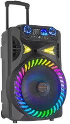 Boxa portabila bluetooth USB Radio FM microfon joc de lumin RGB 12inch 