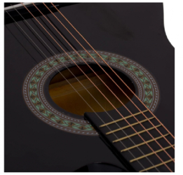 Chitara KlaussTech Acustica 3/4 6 Coarde Metalice Lemn De Calitate Usor De Folosit Design Modern Ergonomica Negru 