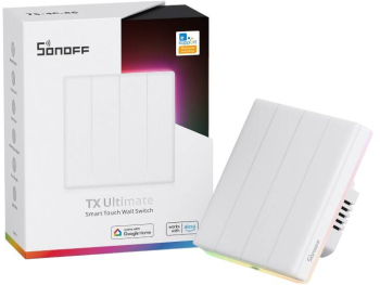 Comutator de perete Smart Wi-fi cu touch Sonoff Tx T5 4c 4-canal 
