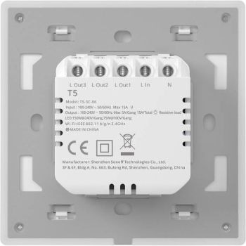 Comutator Smart Wi-fi cu Touch Sonoff Tx T5 3c 3-canale 