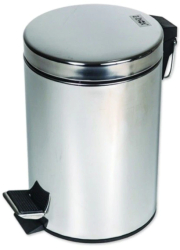 Cos De Gunoi KlaussTech Capacitate 7l Inox Pedala Pentru Ridicarea Capacului Maner Pentru Transport Argintiu 