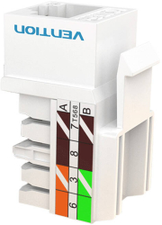 Cuplaj Jack Cat.5e Alb 180-grade Vention IPBW0