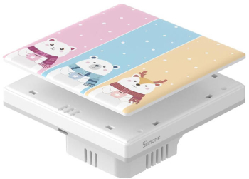 Husa decorativa pentru comutator tactil Sonoff T5 Cartoon 3c 