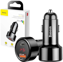 Incarcator Auto Baseus Magic USB + USB-C QC 4.0 PD 45W negru 