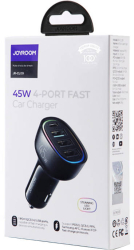 Incarcator Auto cu 4 porturi inclusiv USB-C si QC3.0. 