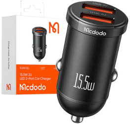 Incarcator auto Mcdodo cu 2x USB 15.5W Negru 