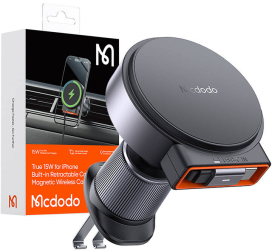 Incarcator auto wireless cu cablu USB-C retractabil Mcdodo CH-3000 15W negru 