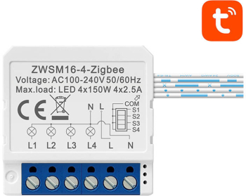 Modul de comutare inteligent Zigbee Avatto Zwsm16-w4 Tuya - control simplu. 