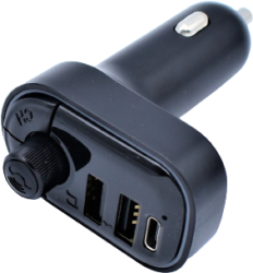 Modulator Auto Klausstech 2 X Usb+ Type C Usb Microsd Handsfree 60 Db 7 Culori Negru 