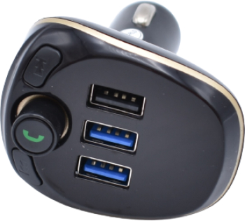 Modulator Auto Klausstech 3 X Usb 87.5-108mhz 68 Db Usb Microsd Handsfree Desgin Compact Afisaj Digital Negru 