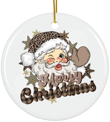 Ornament 8 cm alb Craciun ceramica Merry Christmas 
