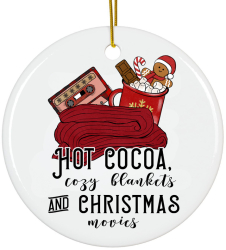 Ornament alb Merry Christmas 8 cm ceramica Craciun 