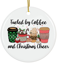 Ornament ceramica alb 8 cm Merry Christmas Craciun 