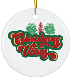 Ornament ceramica alb Craciun 8 cm Merry Christmas 