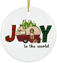 Ornament ceramica Craciun alb Merry Christmas 8 cm 