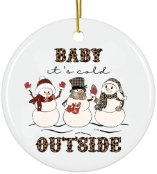 Ornament Merry Christmas Craciun 8 cm alb ceramica 
