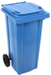 Pubela Pentru Gunoi Klausstech Capacitate 120l 2 Roti Maner De Transport Ergonomica Compacta Albastru 
