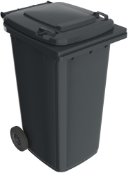 Pubela Pentru Gunoi KlaussTech Capacitate 240l 2 Roti Maner De Transport Ergonomica Compacta Negru 