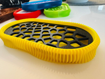 Sapuniera 3D model Wave Galben Negru 