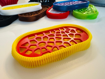 Sapuniera 3D model Wave Galben Rosu 