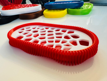 Savoniera 3D model Wave Rosu/Alb 
