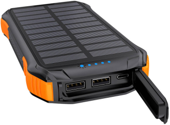 Statie solara portabila Choetech B658 2x USB 10000mAh Qi 5W negru-portocaliu 