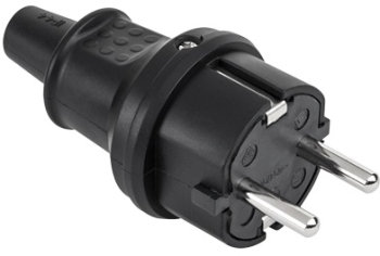Stecher Negru Caucautat 16A 250V IP44 