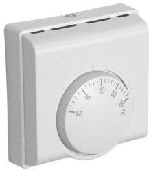 Termostat Mecanic De Camera Cu Fir Design Compact Slim Senzor Cu Gaz 230 V Alb