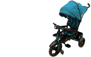 Tricicleta cu scaun reversibil pozitie de somn pedale si far cu lumina verde 