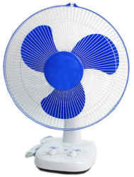 Ventilator De Masa Klausstech Profesional Diametru 16 Inch Putere 40w 3 Trepte Viteza Plastic/metal Functie Rotire Alb/albastru 