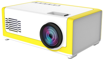 Video Proiector Klausstech 1080p Full Hd Lumina Led Distanta Maxima De Proiectare 2m Usor Ergonomic Alb/galben 