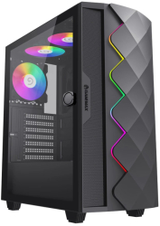 Carcasa Gamemax Diamond CP Black middle tower fara sursa iluminare ARGB