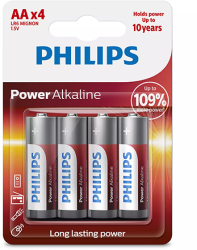Baterii Power Alkaline Philips 4 bucati LR6 AA Blister 