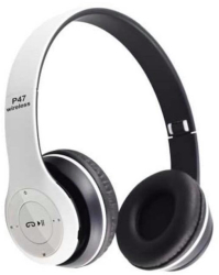 Casti Bluetooth KlaussTech 5.0edr Cu Mp3 radio pc telefon albe 