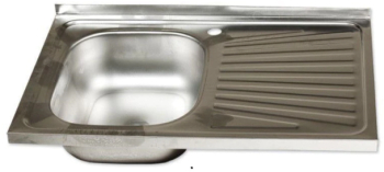 Chiuveta Klausstech De Bucatarie Cu Dimensiune 80x50 Inox Sifon De Scurgere Cu Ventil Modern Usor De Curatat Argintiu 