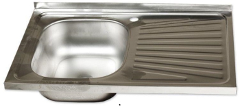 Chiuveta Klausstech De Bucatarie Cu Sifon De Scurgere Cu Ventil Dimensiune 80x50 Material Inox Usor De Curatat Argintiu 