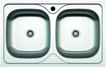 Chiuveta Klausstech De Bucatarie Inox Grosime 0.6mm 2 Cuve Dimensiune 50x80cm Blat Textura Satinata Argintiu 