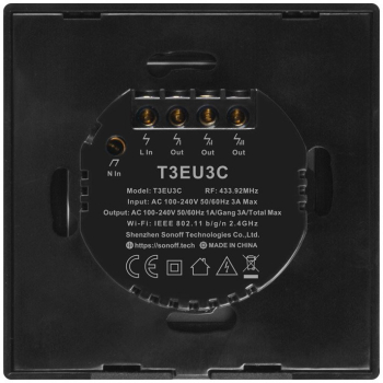 Comutator inteligent cu WiFi si RF 433 MHz Sonoff T3 EU Tx 3 canale 