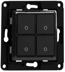 Comutator perete Shelly 4 Buton negru - Control inteligent. 