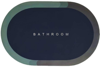 Covor de Baie Antiderapant SIKS Model &bdquo Bathroom&rdquo Oval 90 x 60 cm Bleumarin 