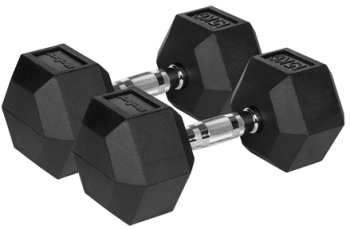 Gantere Hex Fonta Cauciucata 2x15kg Rebel Fitness 