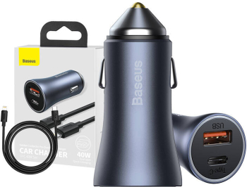 Incarcator auto Baseus Contact Pro 40W USB + USB-C QC4.0+. 
